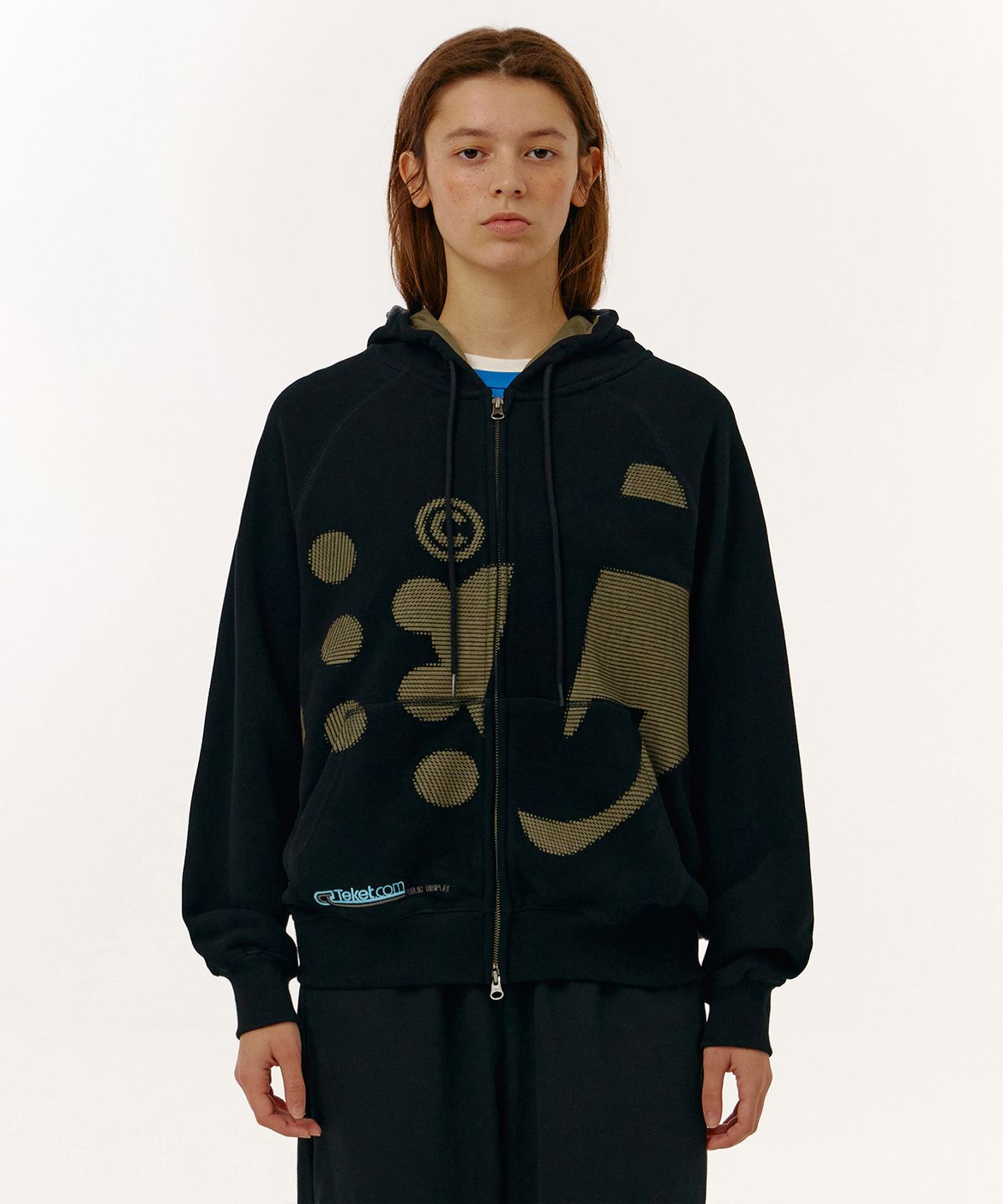 테켓(TEKET) Dot-Com Zip-Up Hoodie Black