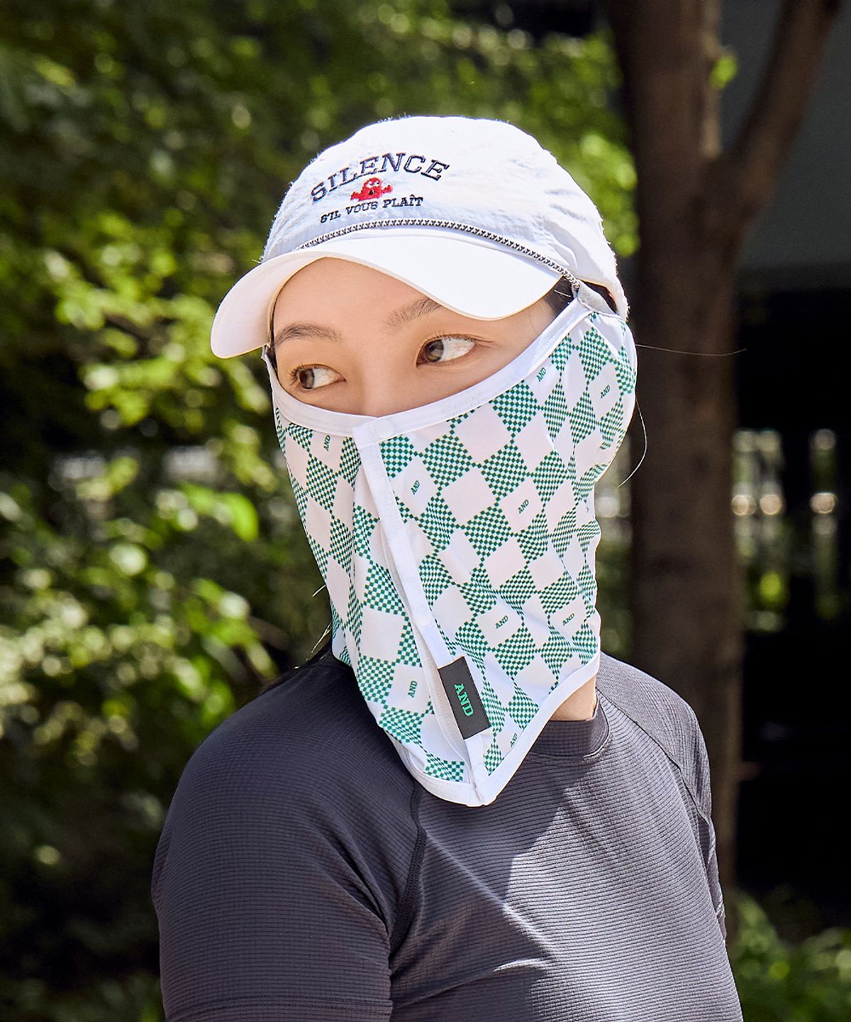 앤드 골프(AND GOLF) UV Scarf Check Green