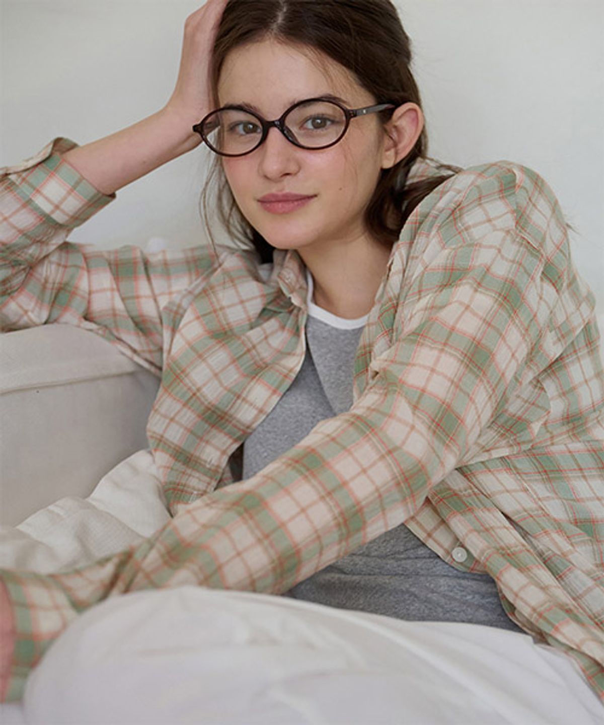 디애니(THE ANY) Tartan Boxy Shirt