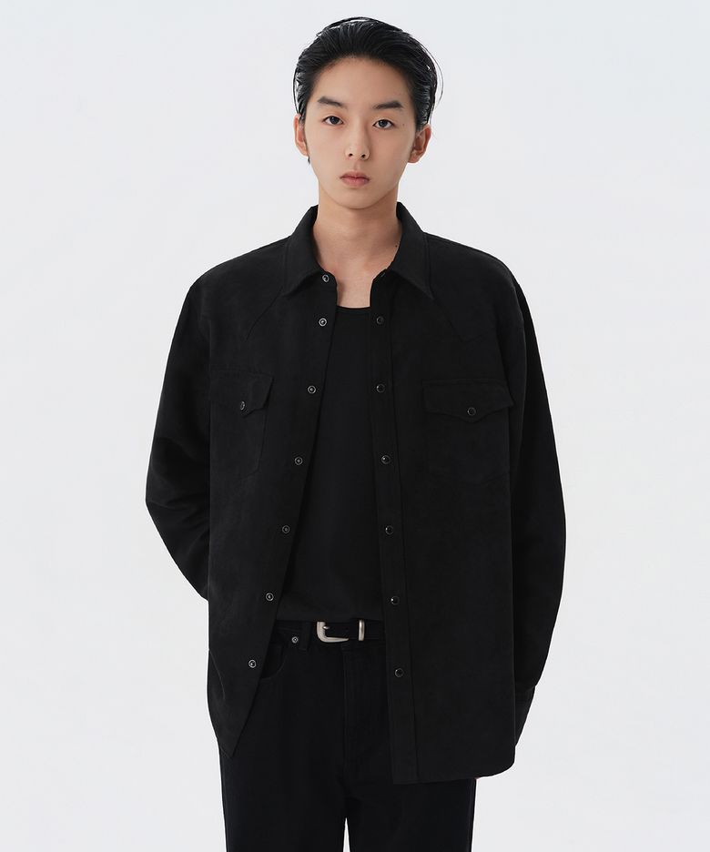 신세틱 스웨이드 웨스턴 셔츠 [블랙]