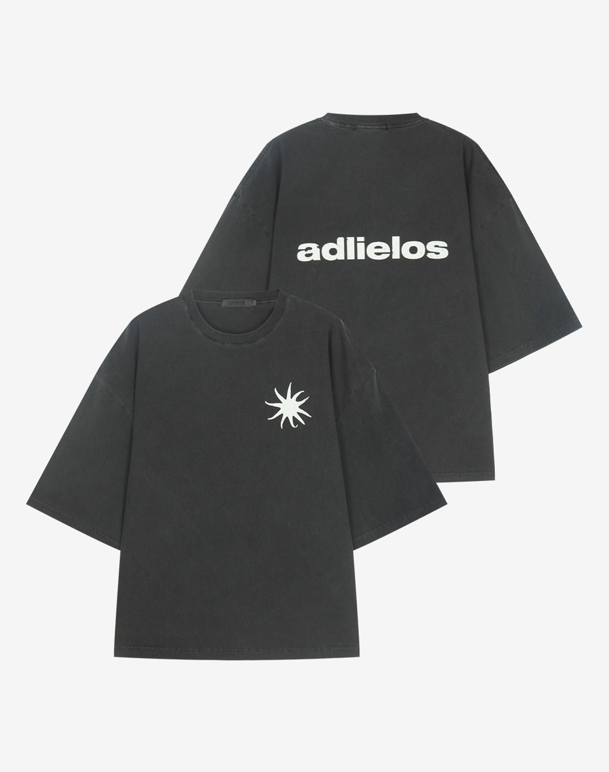 에드리엘로스(ADLIELOS) 블라스트 피그먼트 하프 티셔츠 [피그먼트 차콜]