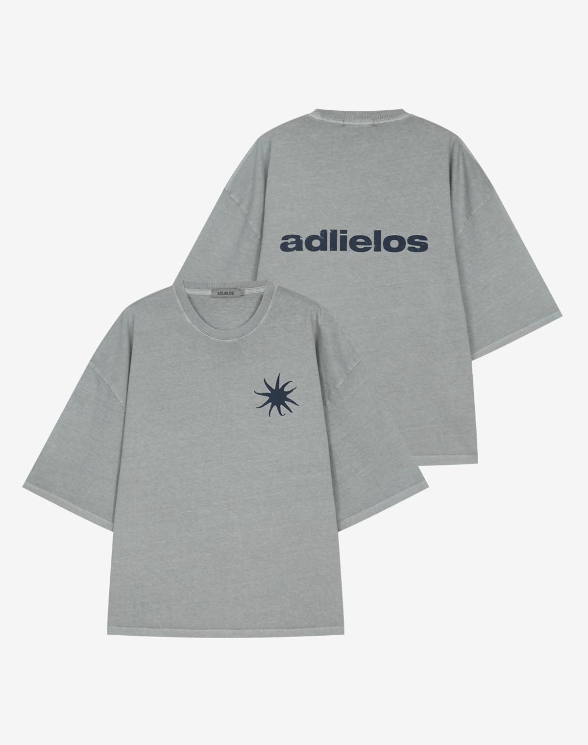 에드리엘로스(ADLIELOS) 블라스트 피그먼트 하프 티셔츠 [피그먼트 그레이]