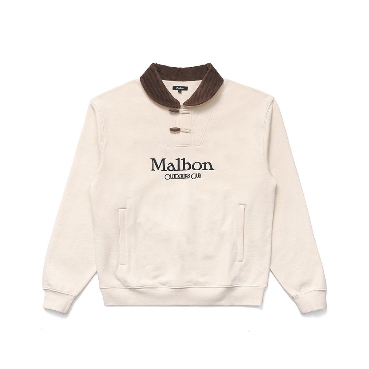 말본 골프(MALBON GOLF) [OUTDOORS CLUB] 플린트 숄 크루넥 티셔츠 IVORY (MAN)