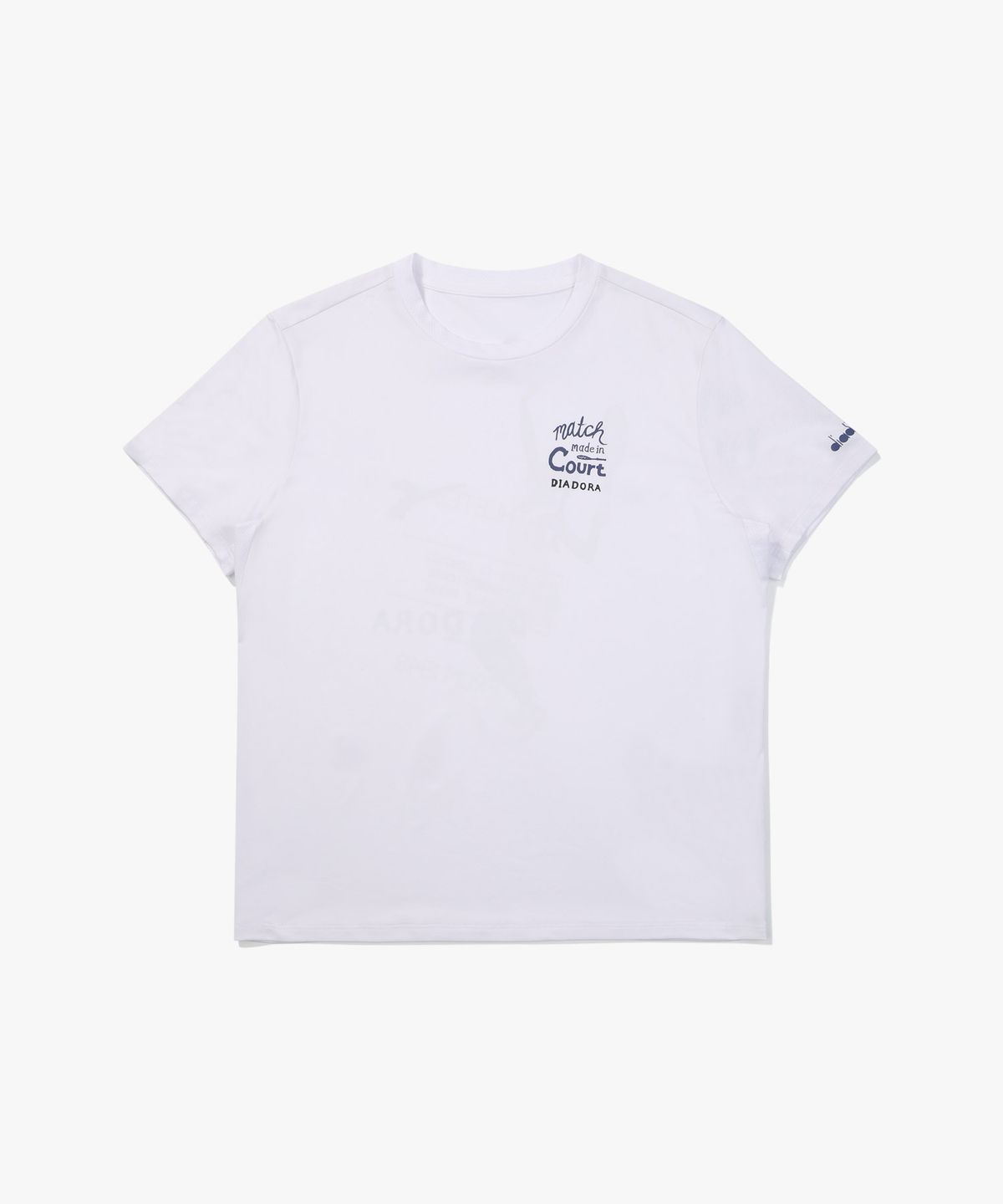 디아도라(diadora) 크로스코트 퍼포먼스 그래픽 반팔 티셔츠 WHITE