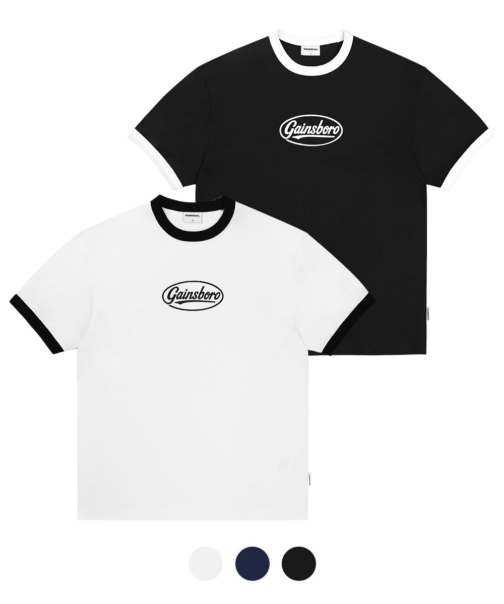 MUSINSA | GAINSBORO Circle Team Logo Ringer T-Shirt 3COLOR