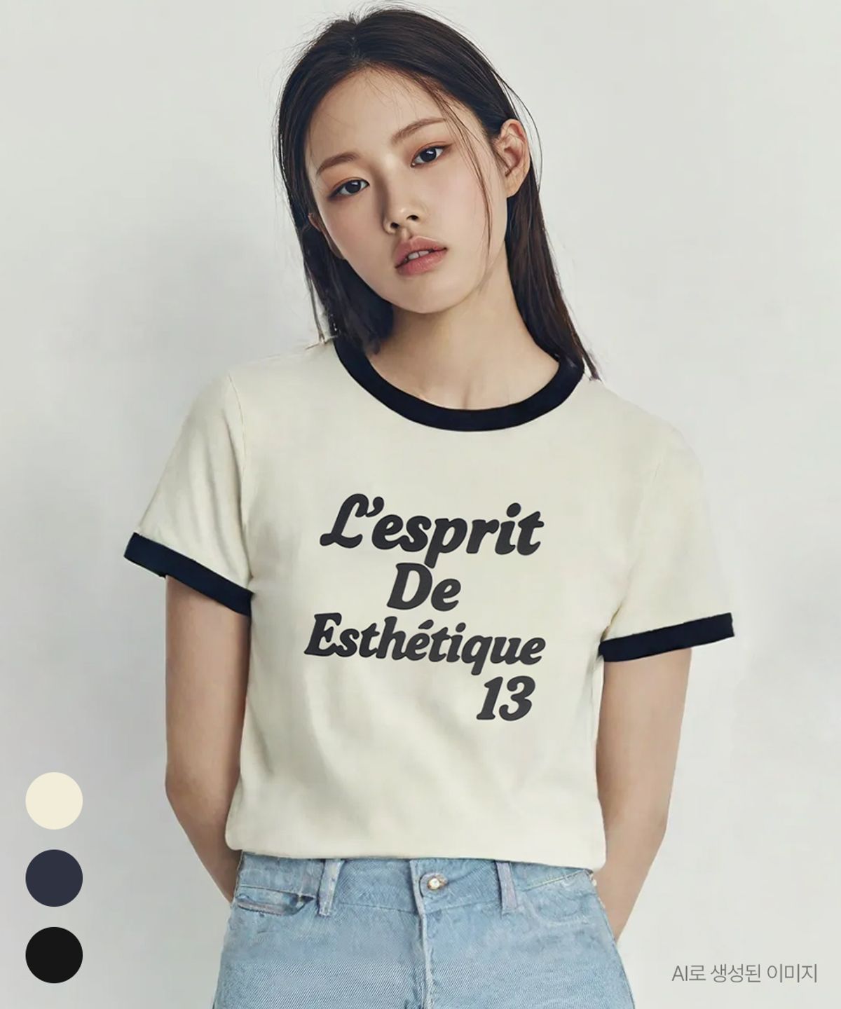 게인스보로(GAINSBORO) L’esprit 링거 티셔츠(세미크롭) 3COLOR