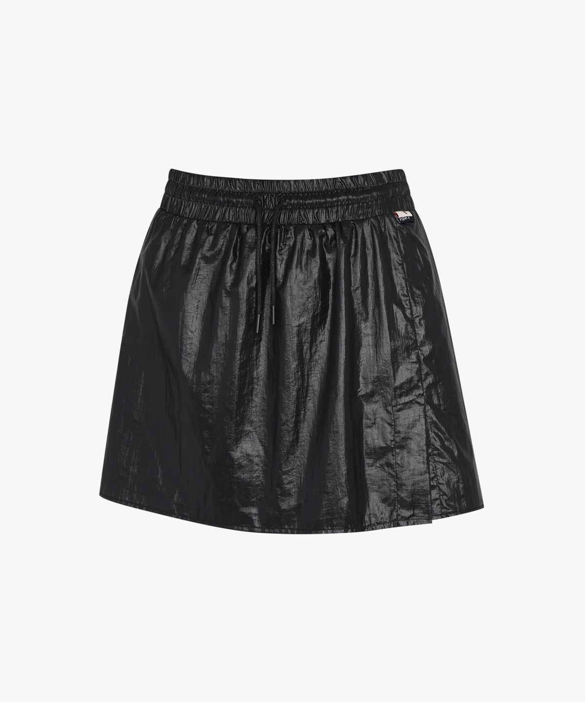디아도라(diadora) 크로스코트 페이크 레더 스커트 BLACK