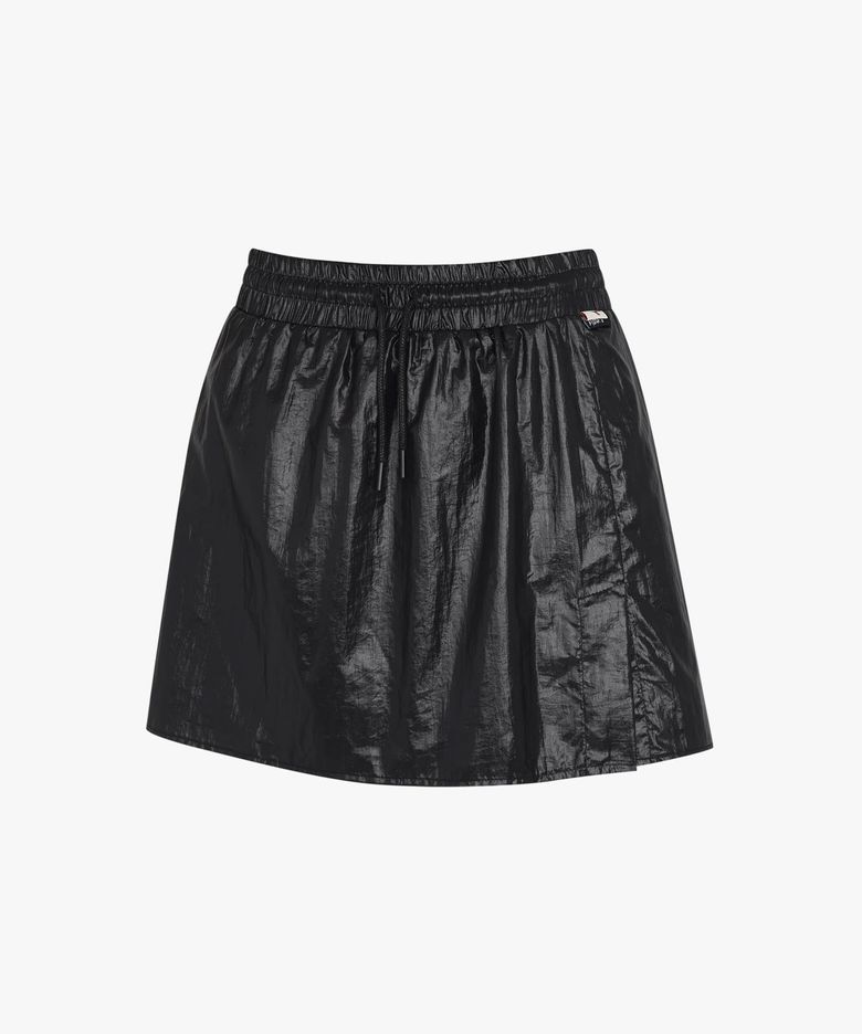 크로스코트 페이크 레더 스커트 BLACK