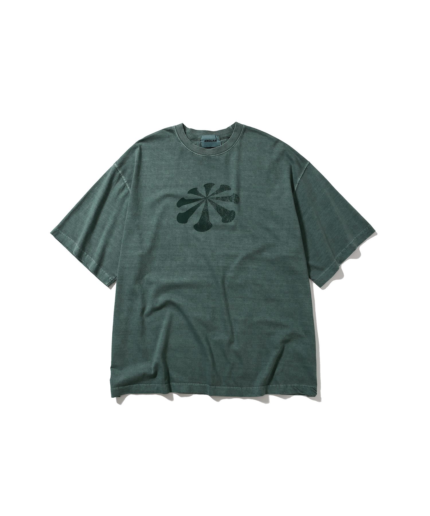 MUSINSA | ANGLAN Logo Pigment Hafl Tee - Green