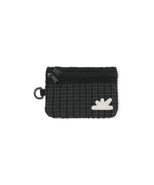 Zip Card Pouch Black Grid