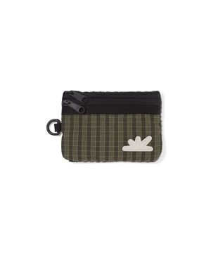 Zip Card Pouch Olive Grid