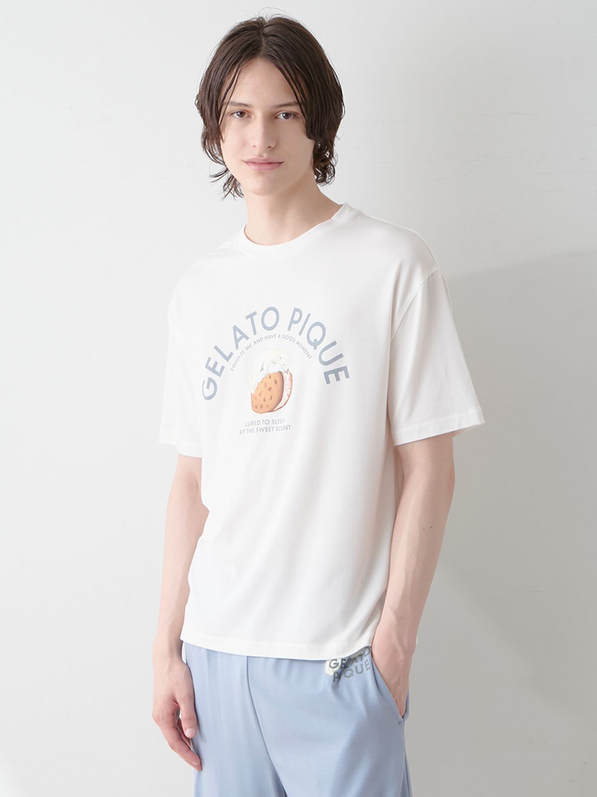젤라또 피케(GELATO PIQUE) [HOMME] 레이온 쿠키 아이스크림 샌드 티셔츠 PMCT254933