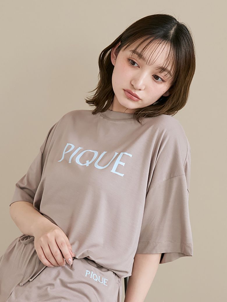 [접촉 냉감] 컬러 레이온 로고 티셔츠 PWCT254216