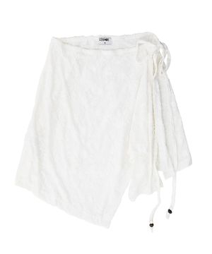 데코 언발란스 레이어드 랩 스커트_아이보리