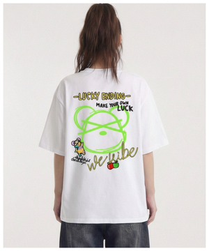 럭키 엔딩 베어 반팔티 (화이트)