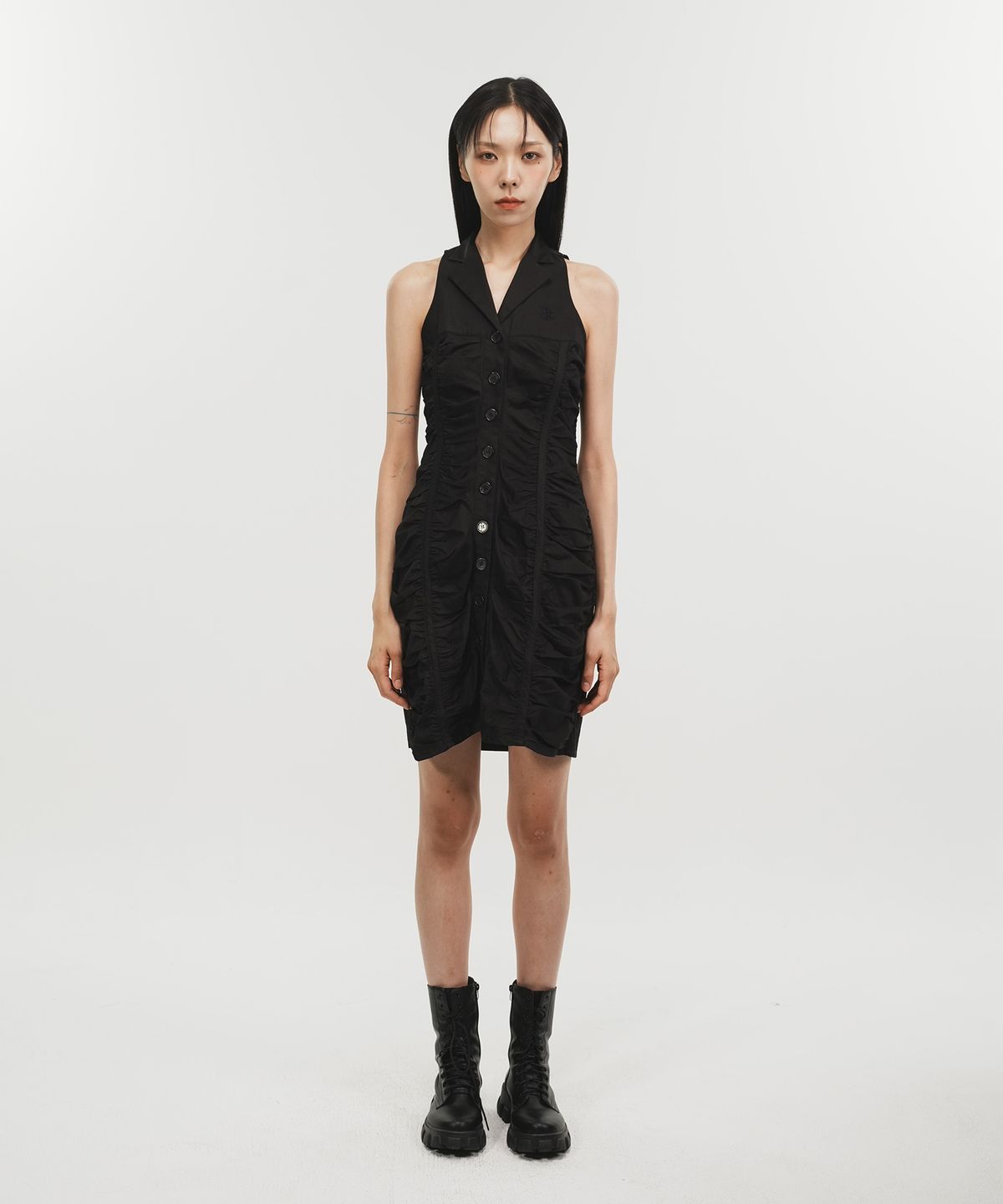 페노메논시퍼(PHENOMENON SEEPER) SHIRRING MINI DRESS