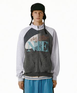 Noise Zip-Up Sweatshirt Melange Gray