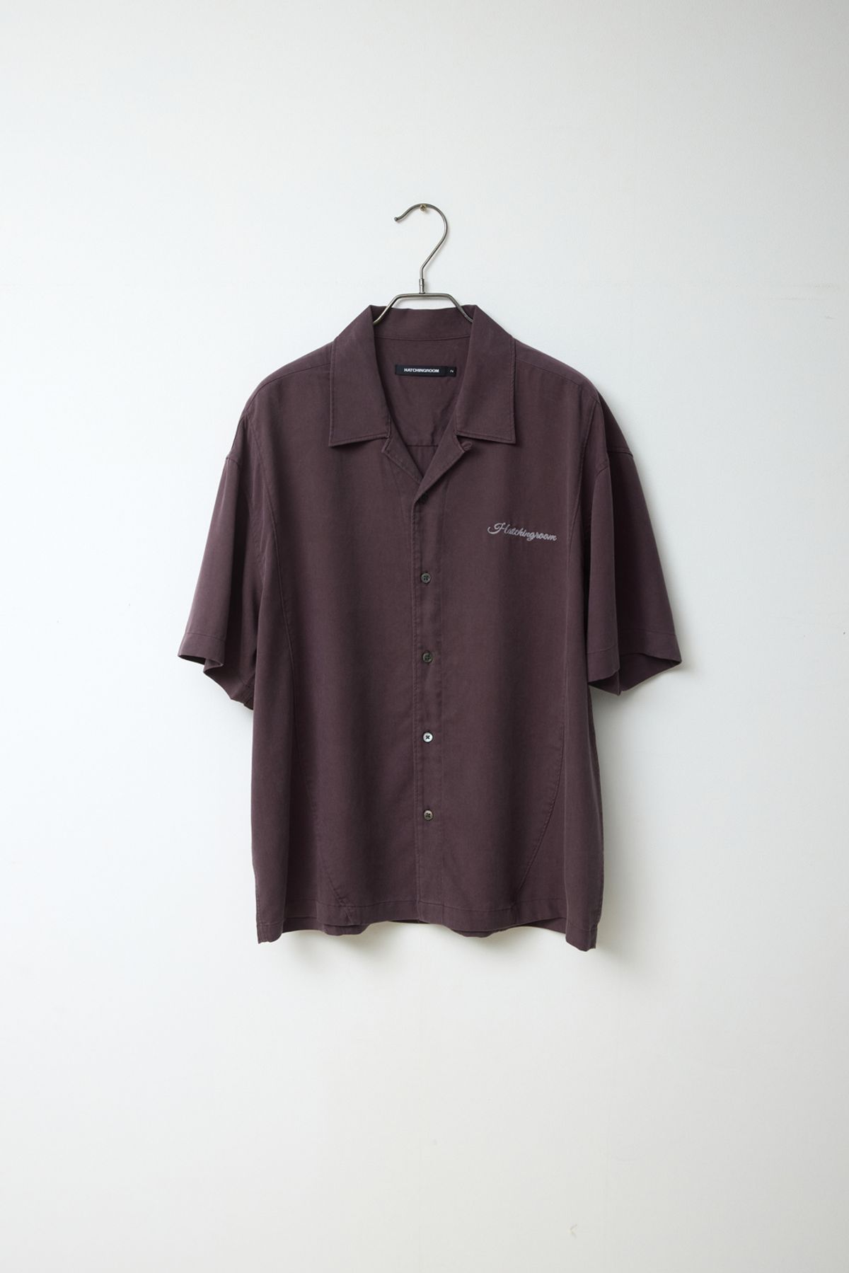 해칭룸(HATCHINGROOM) Camp Collar Shirt Tencel Dark Purple
