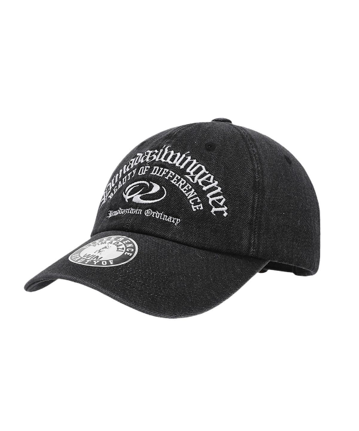 피마다지윈(PIMADAZIWIN) Denim Logo Ballcap_[Black Charcoal]