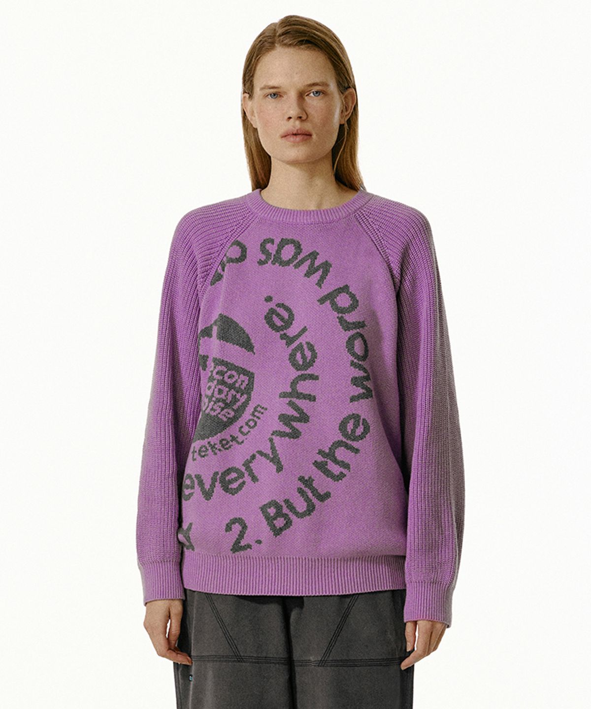 테켓(TEKET) Off The Record Knit Sweater Pink