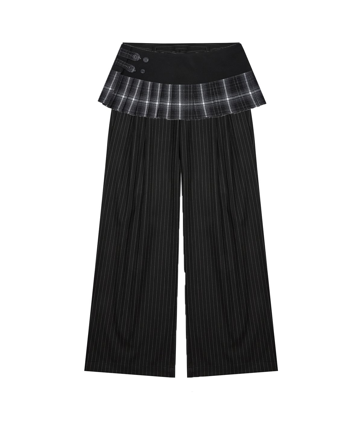 라티젠(LARTIGENT) L19 CHECK PLEATS WRAP SET(BLACK)