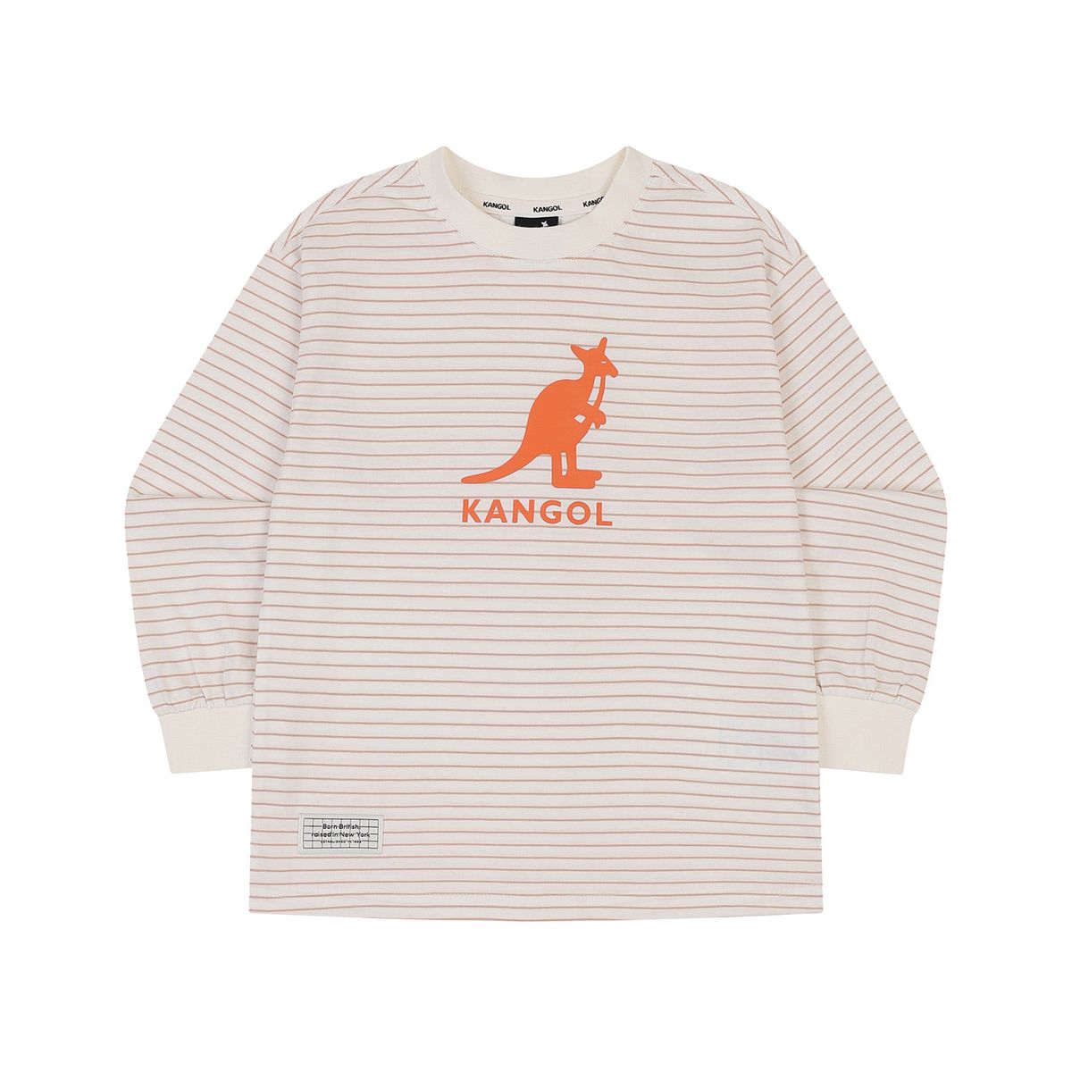 캉골키즈(KANGOL KIDS) 로고 그래픽 롱 슬리브 스트라이프 티셔츠 RC 0209 아이보리