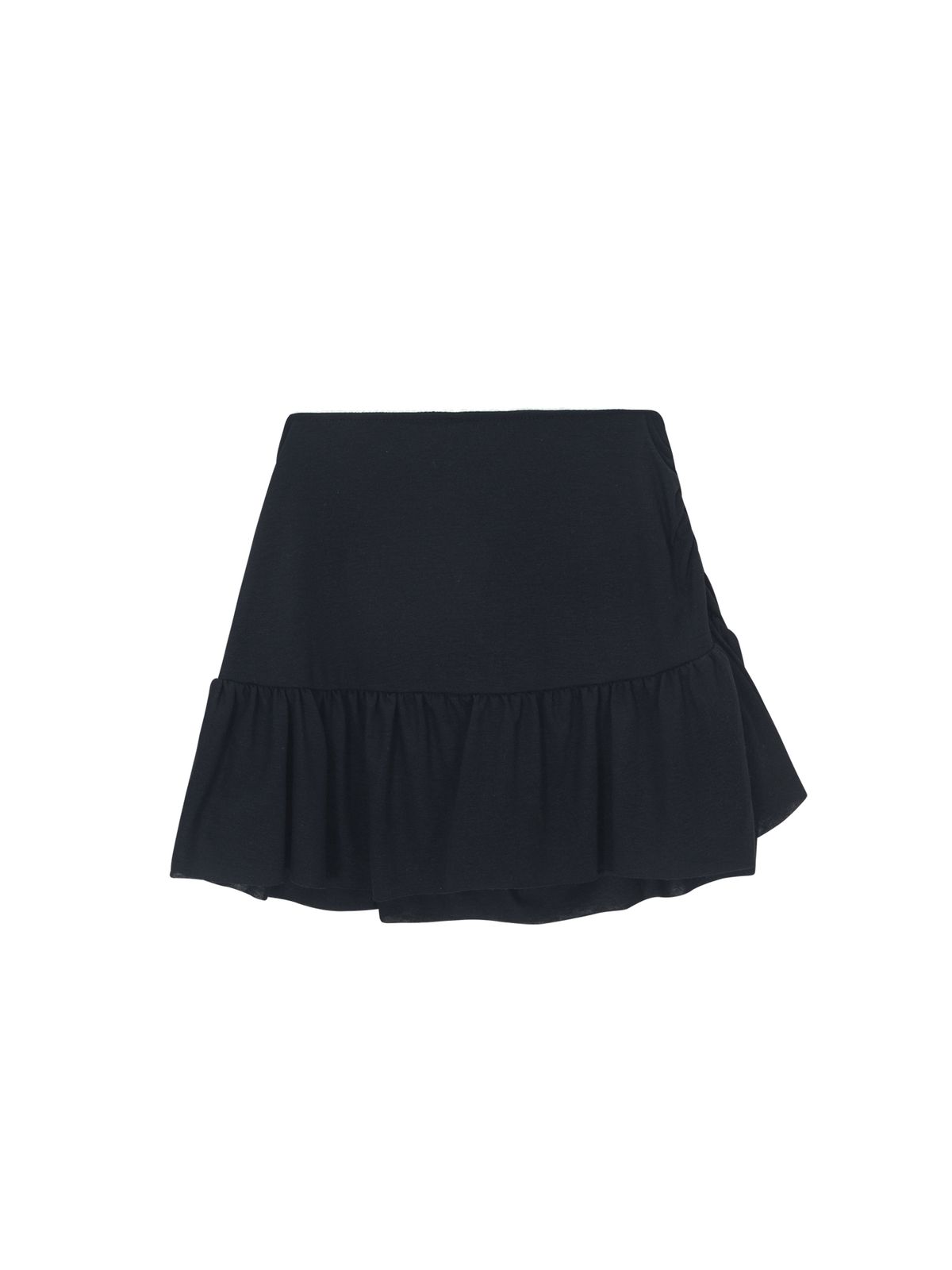 샐러드바구니(SALAD BAGUNI) Ruffle hem skirt - black