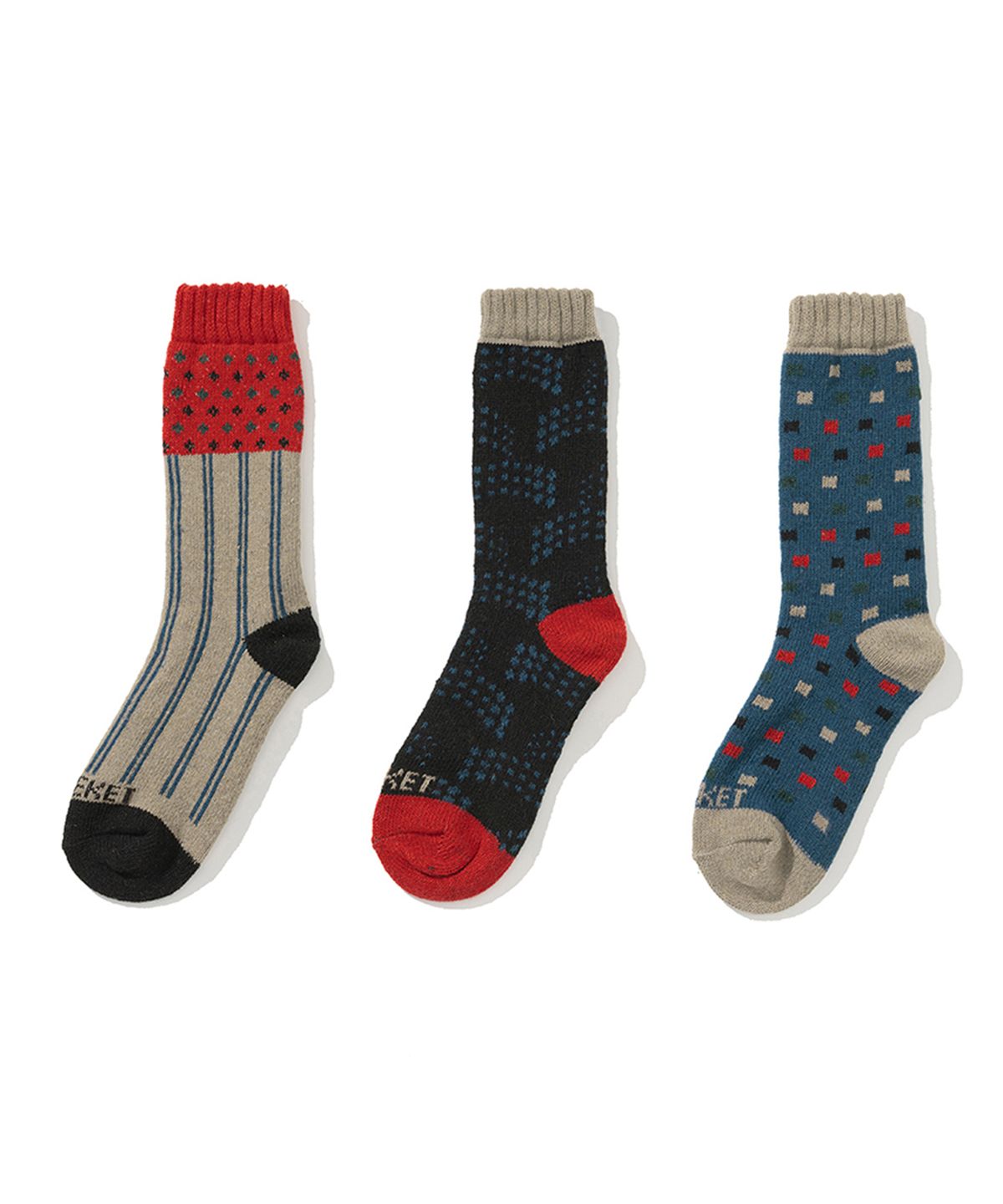 테켓(TEKET) Rhythmic Pattern Socks Blue