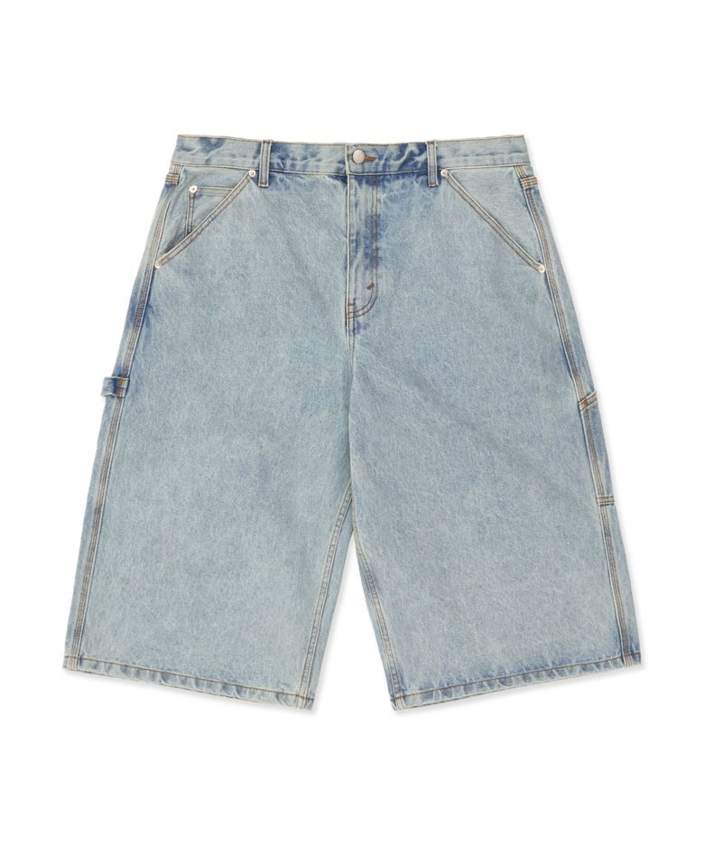 CARPENTER DENIM SHORTS (LONG & LOOSE FIT) LIGHT BLUE