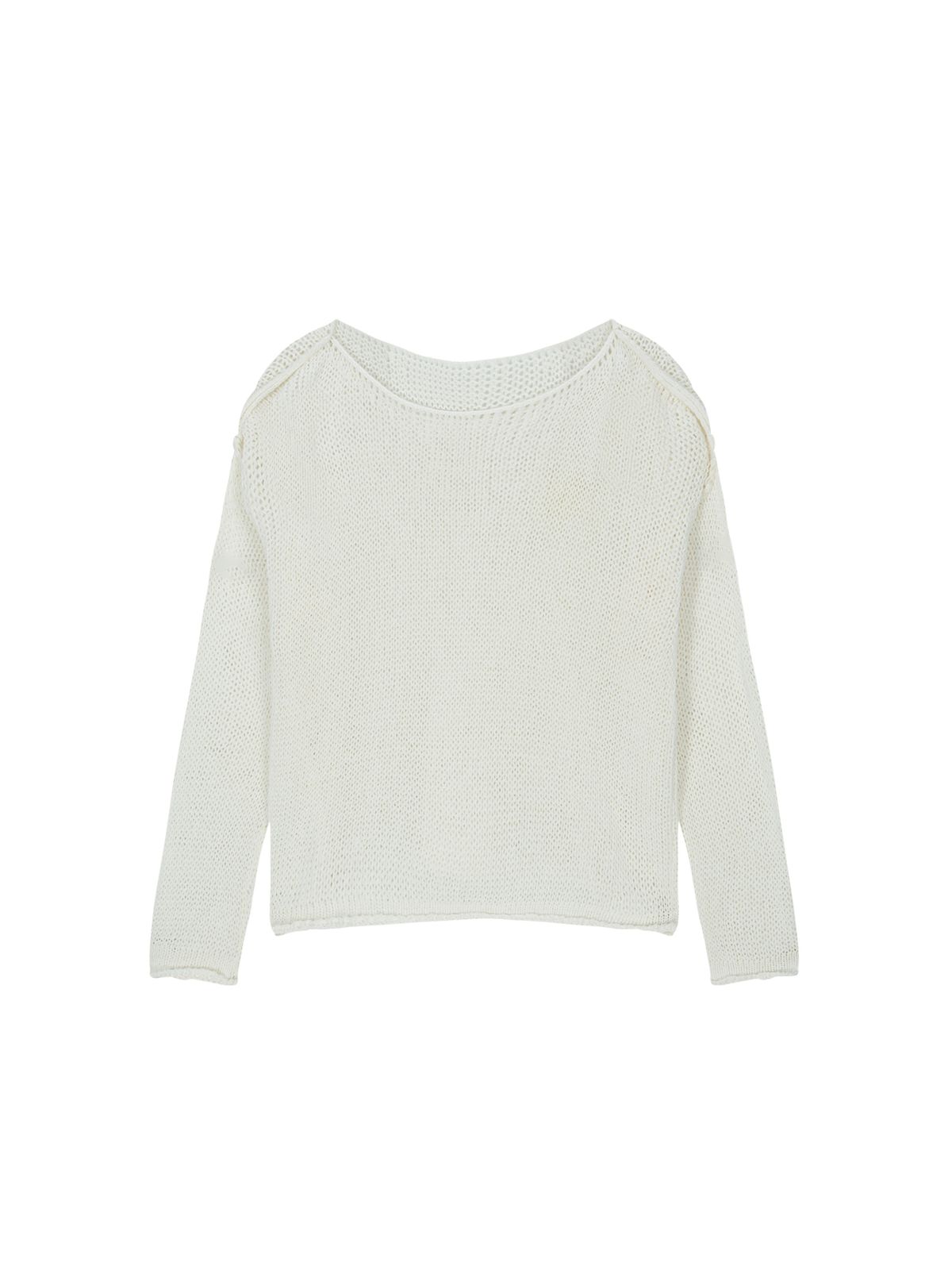 샐러드바구니(SALAD BAGUNI) Boat neck mesh knit - white