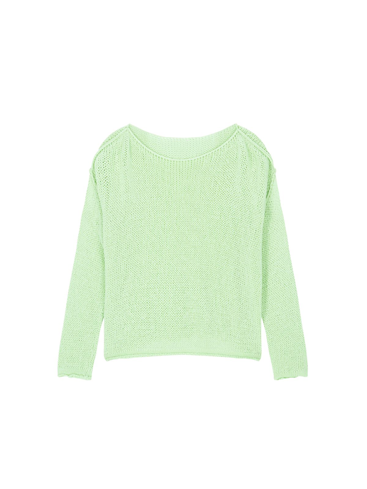 샐러드바구니(SALAD BAGUNI) Boat neck mesh knit - lime