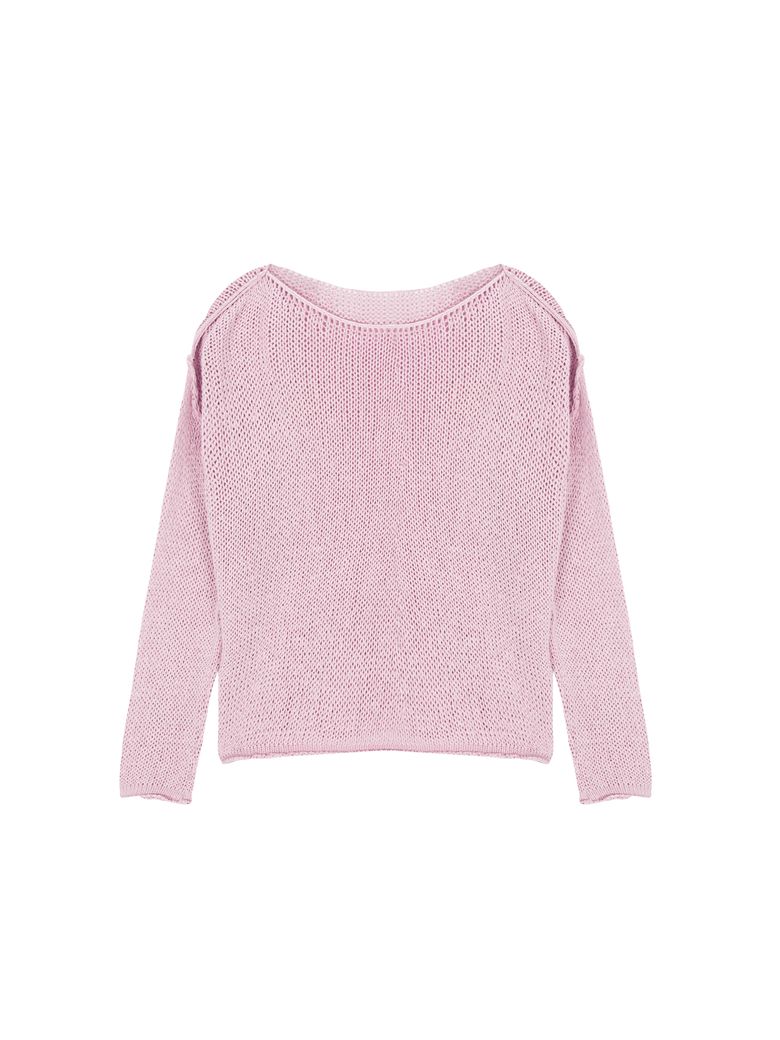 Boat neck mesh knit - lndi pink