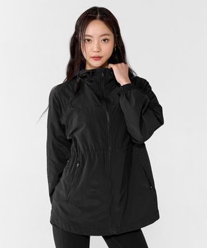 후드 아웃스트링 바람막이 블랙 XTFJK07H4