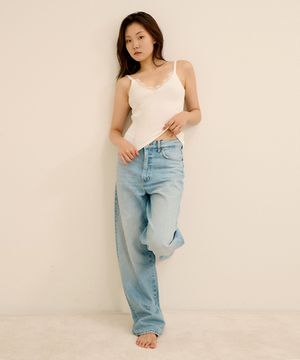 여리핏 레이어드 레이스 골지 끈나시_2colors