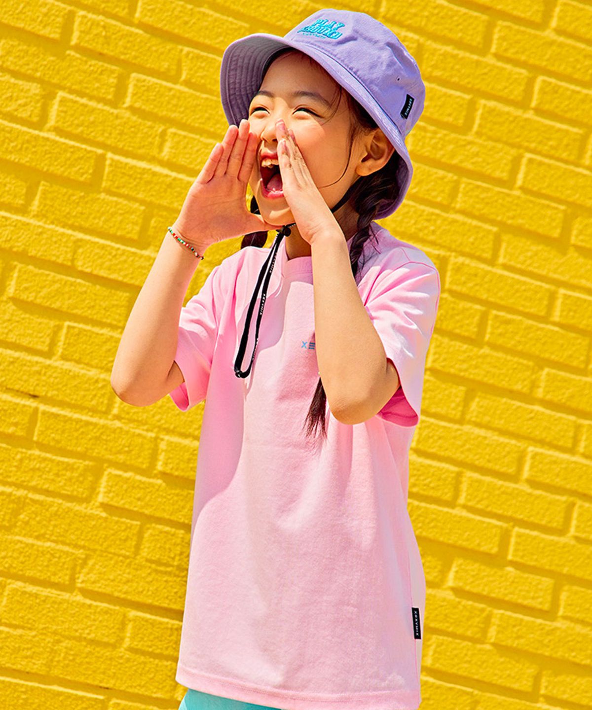 젝시믹스 키즈(XEXYMIX KIDS) 베이직 에코 티셔츠 다이아몬드핑크 KA4710H