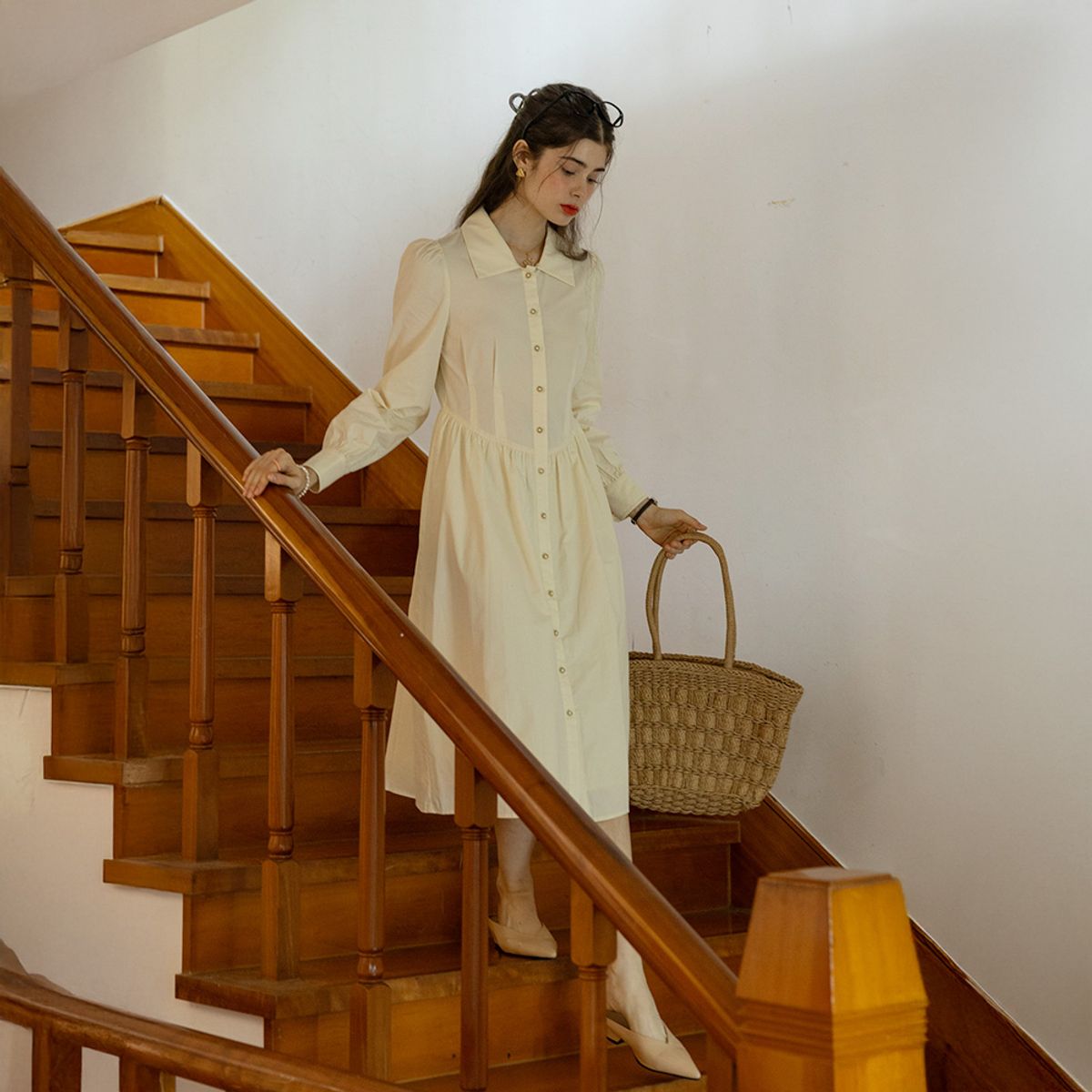 프라우드 마리(PROUD MARY) PM_Commuter long sleeve dress_IVORY