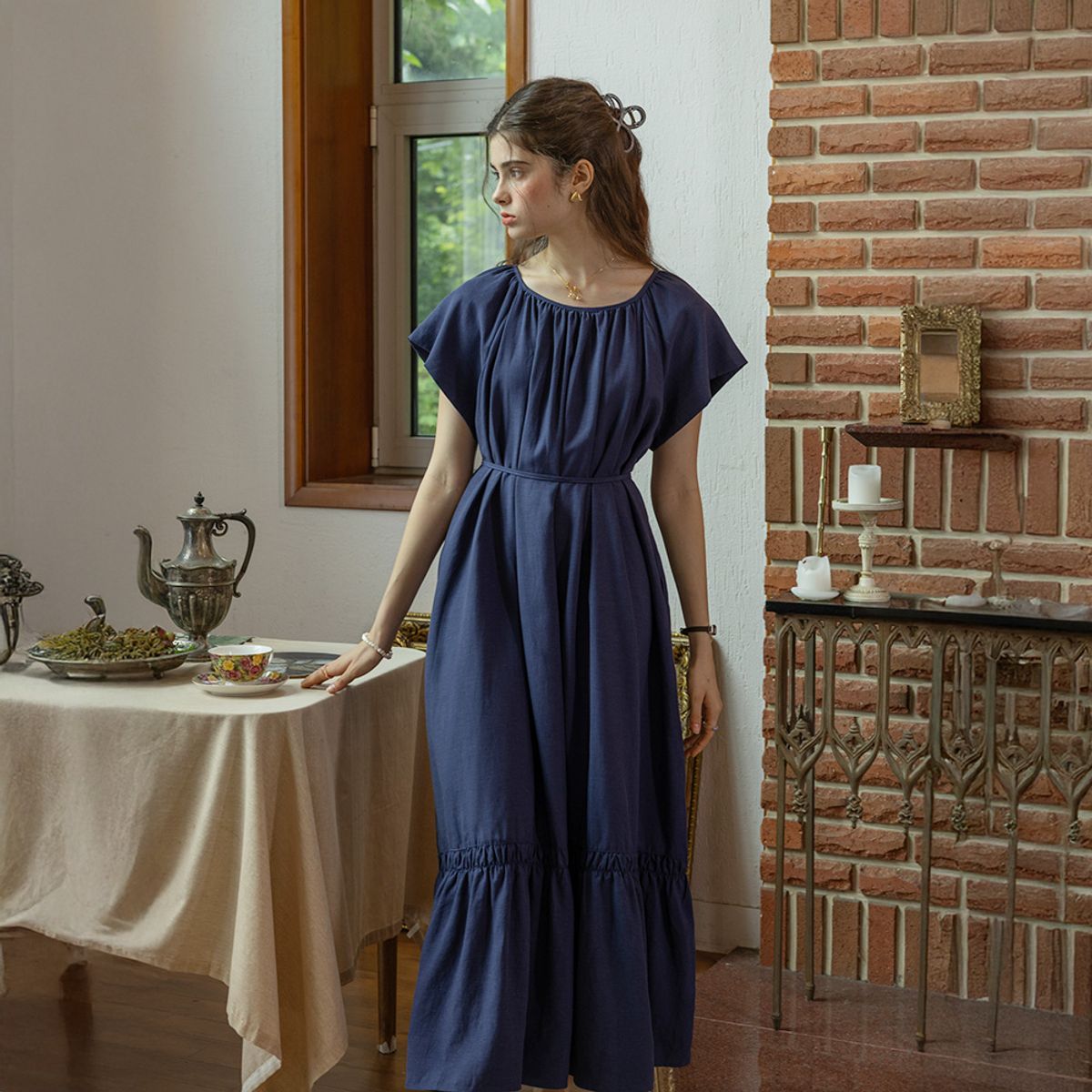 프라우드 마리(PROUD MARY) PM_Loose elegant dress_NAVY
