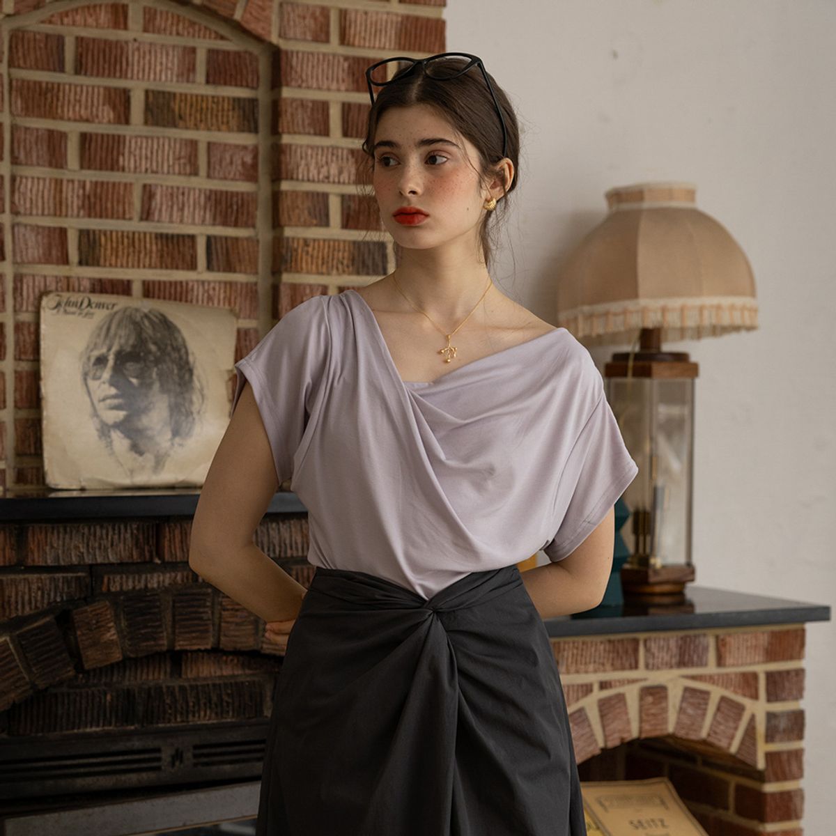 프라우드 마리(PROUD MARY) PM_Pleated casual top_2color