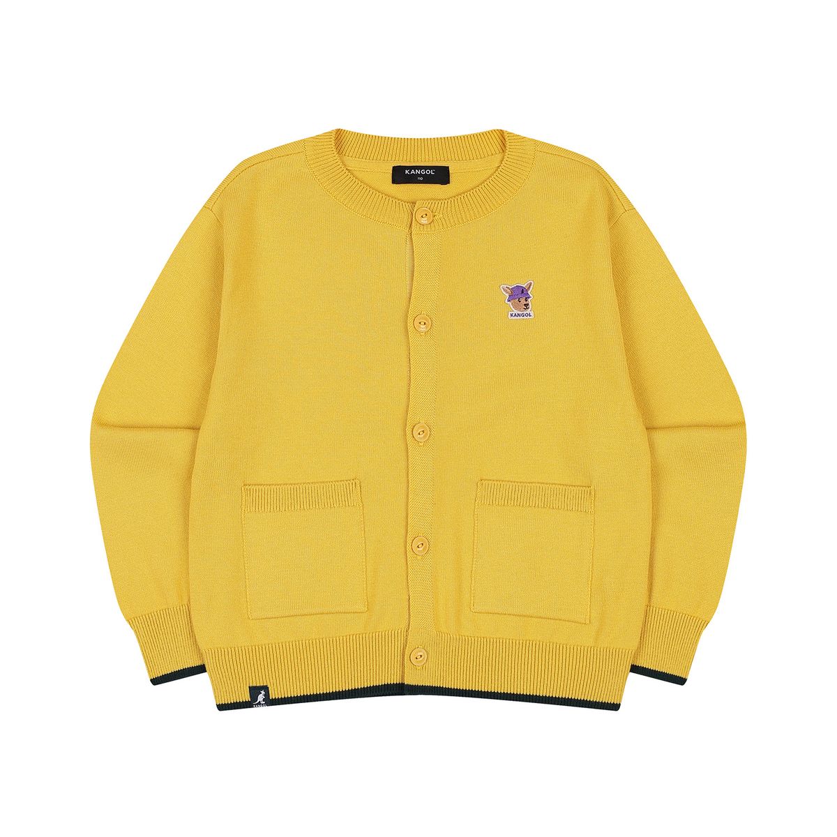 캉골키즈(KANGOL KIDS) 루 심볼 어텀 니트 가디건 RC 0001 옐로우