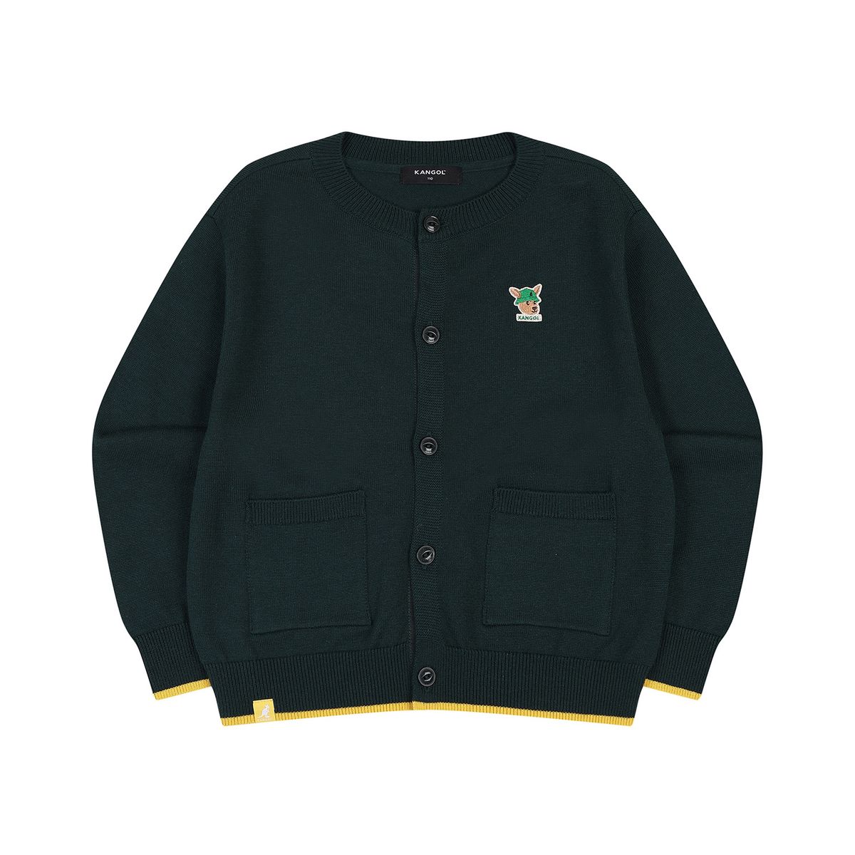 캉골키즈(KANGOL KIDS) 루 심볼 어텀 니트 가디건 RC 0001 그린