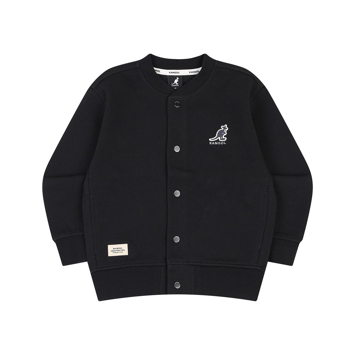 캉골키즈(KANGOL KIDS) 로고 저지 가디건 RC 0001 블랙
