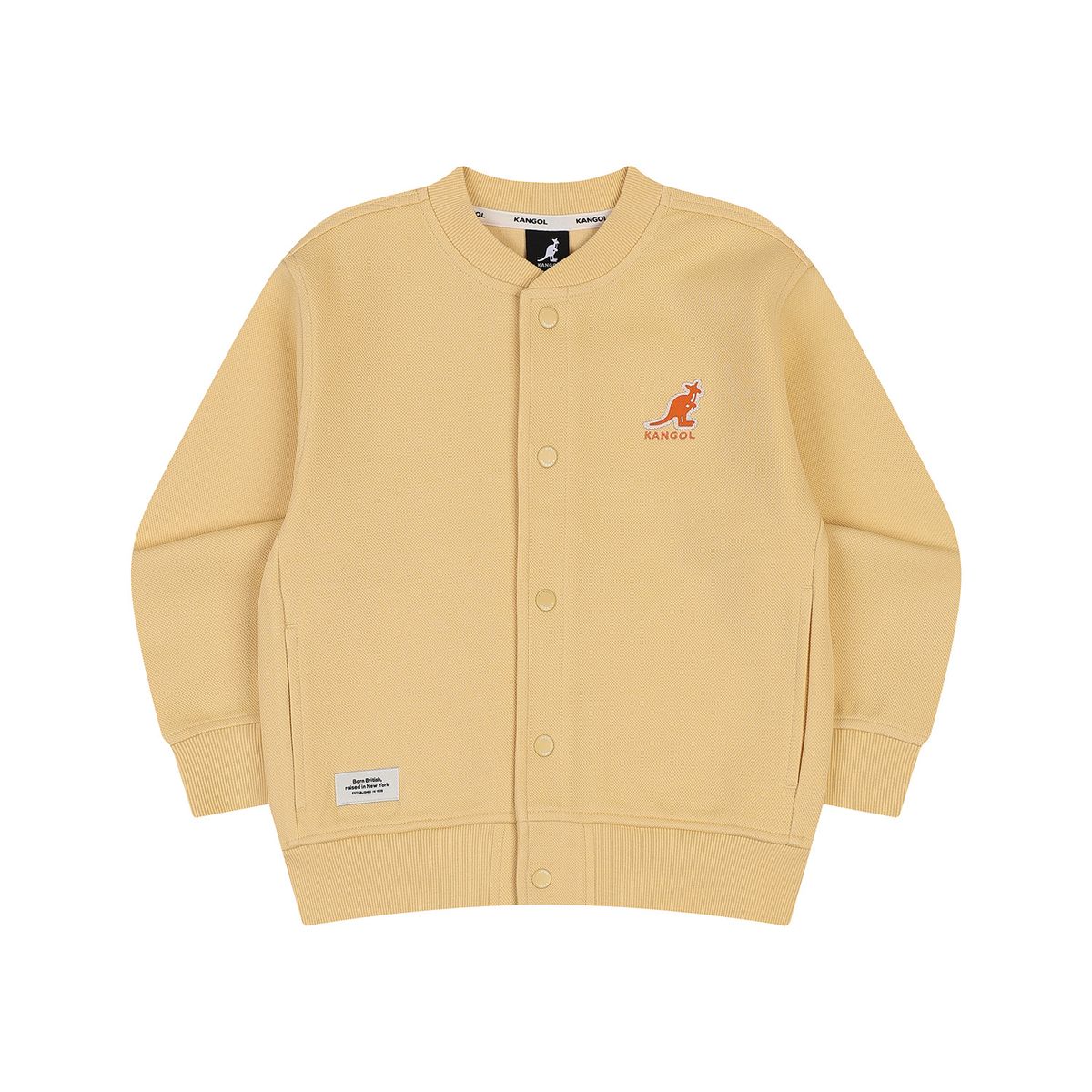캉골키즈(KANGOL KIDS) 로고 저지 가디건 RC 0001 버터