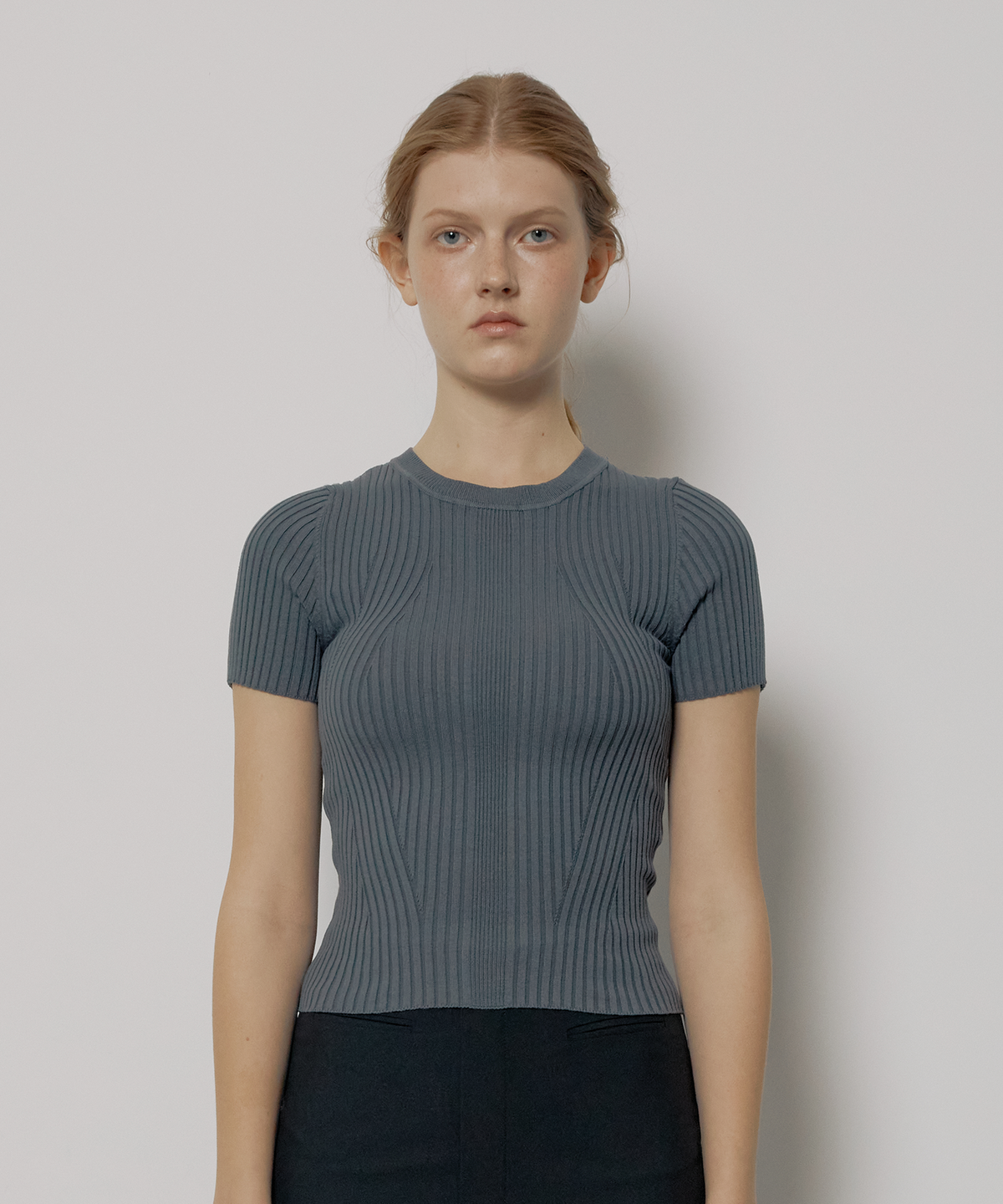 모슬루(MOSLU) viscos knit top (Grey)