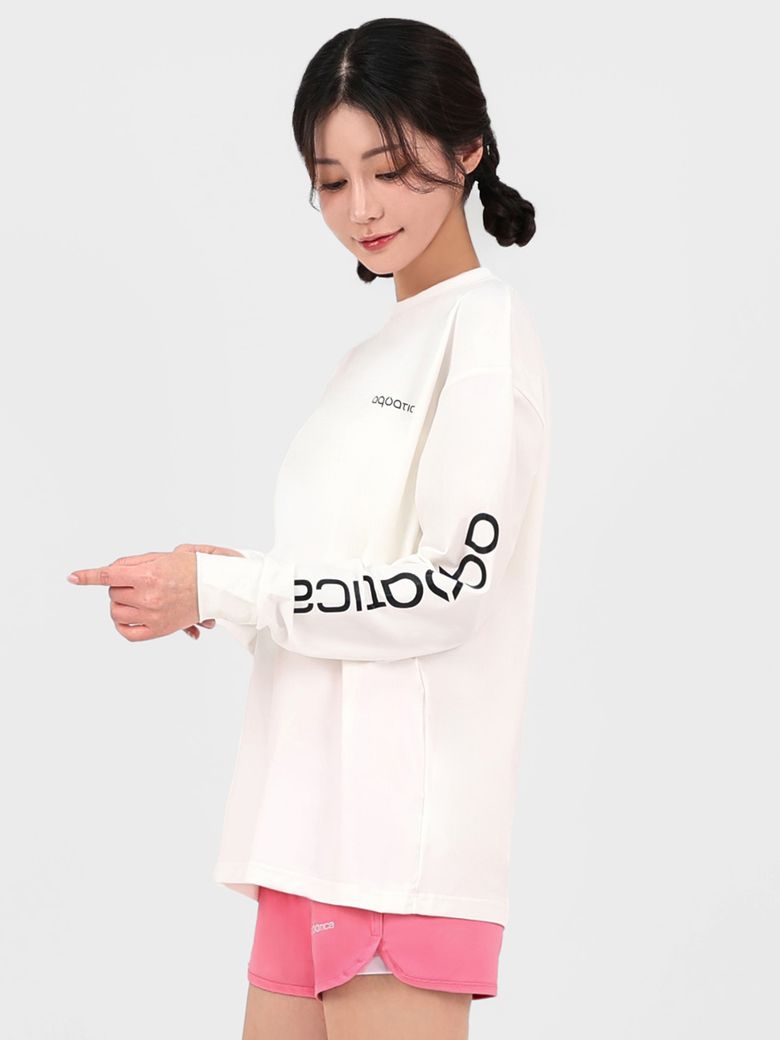 여성 래쉬가드 AQAUTS24001(오프화이트)+AQAWQT 스윔보드숏 2피스 단품3종세트