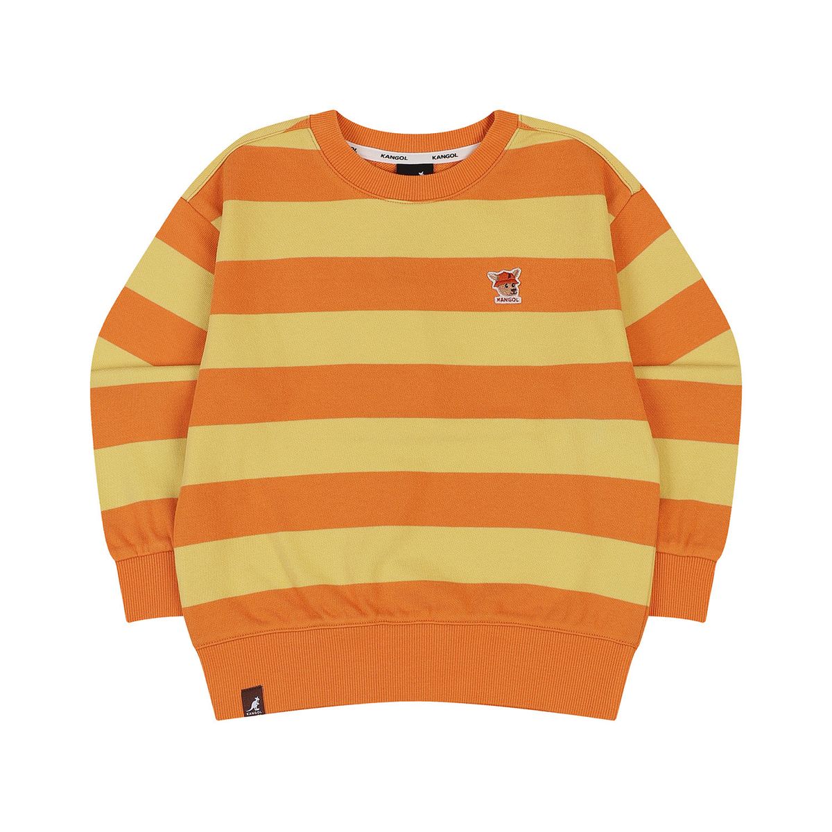 캉골키즈(KANGOL KIDS) 루 심볼 보더 스트라이프 스웻셔츠 RC 0002 오렌지