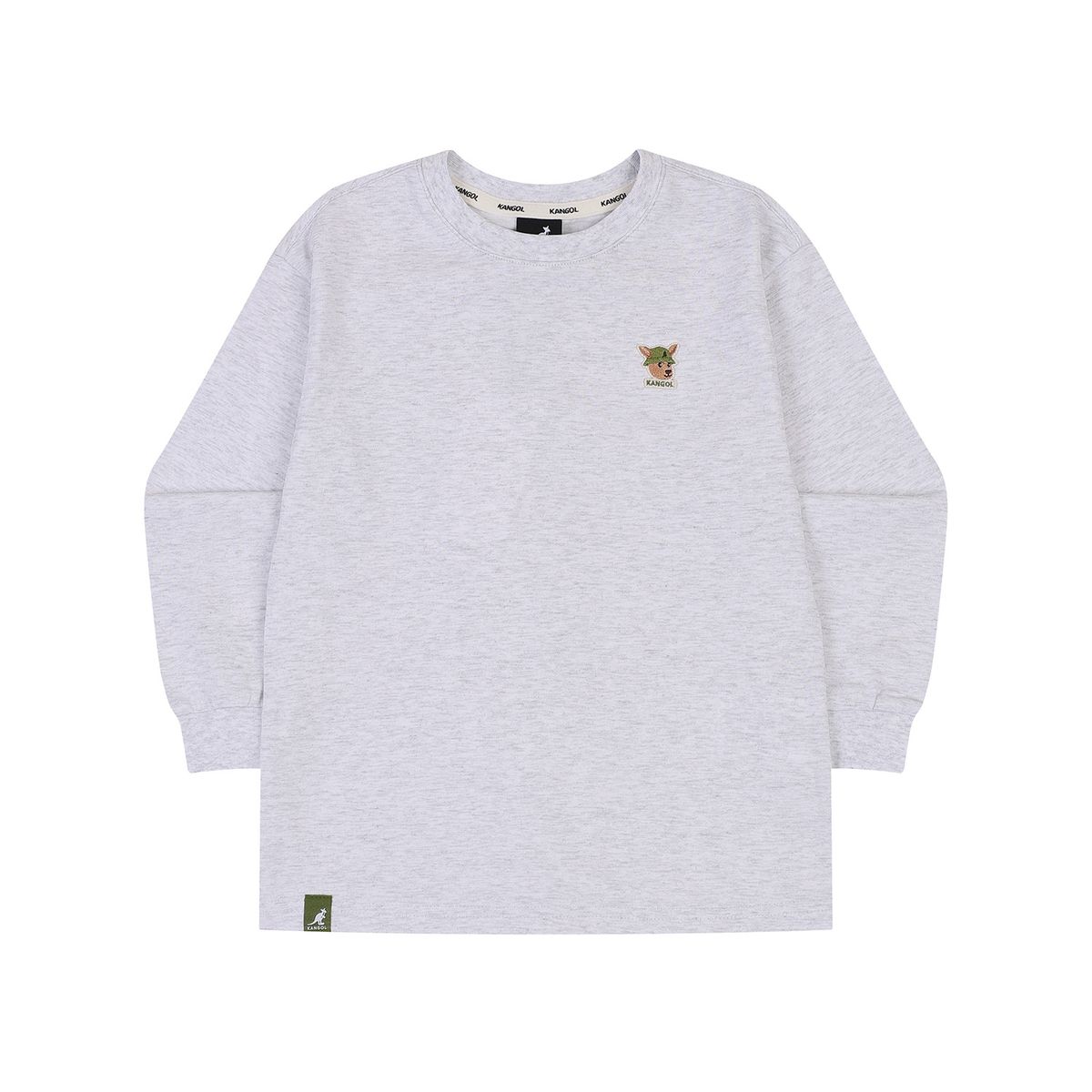 캉골키즈(KANGOL KIDS) 루 심볼 롱 슬리브 티셔츠 RC 0005 멜란지 그레이