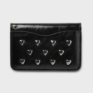 하트 리벳 카드홀더 - 블랙