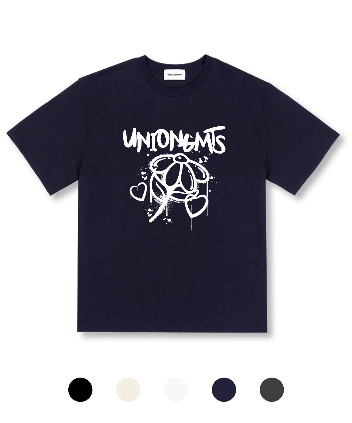 유니온가먼츠(UNION GARMENTS) 멜팅플라워 오버핏 반팔 티셔츠 5 COLOR