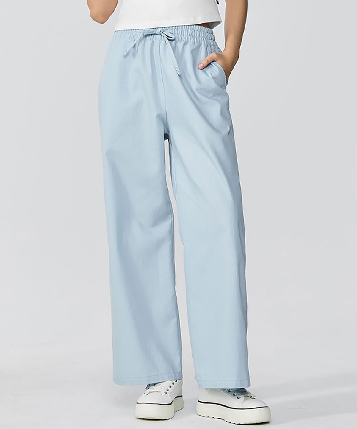 젝시믹스(XEXYMIX) 웨어데님 올밴딩 와이드팬츠 XFK1PP1105
