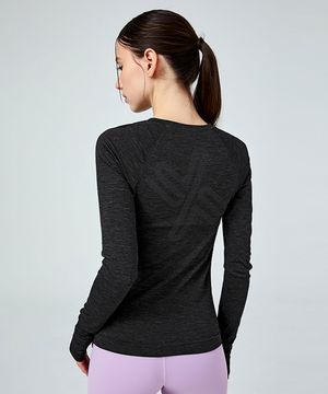 메쉬 심리스 핑거홀 롱슬리브 차콜헤더그레이 XFK1TL1003